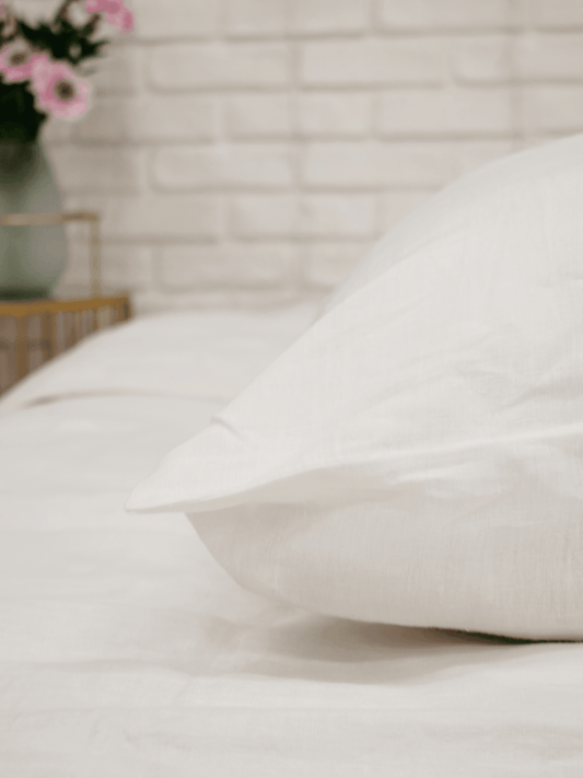 Cream White Soft Linen Pillowcase