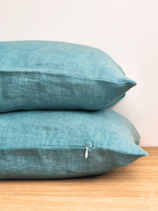 Green Melange Linen Pillowcase Set (2 pieces)