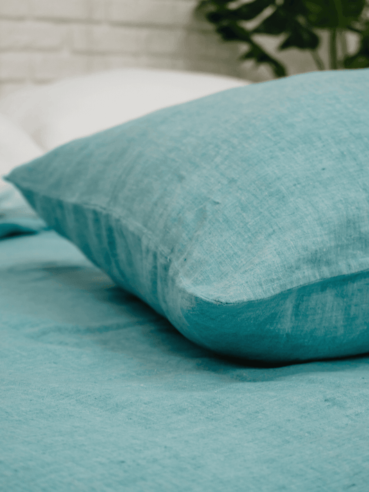 Green Melange Soft Linen Pillowcase