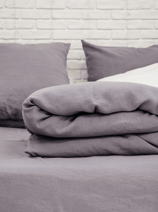 Perfect gray soft linen duvet cover